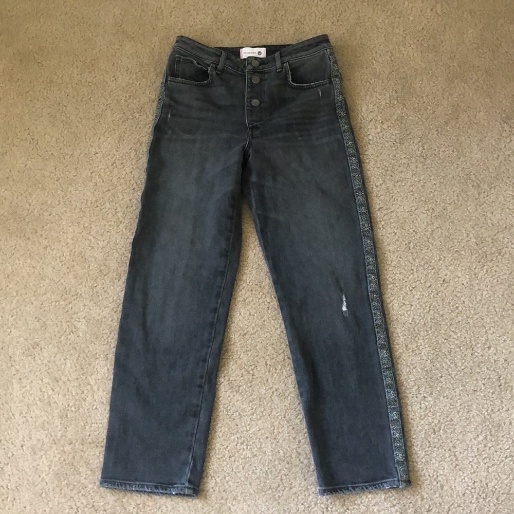 Anthropologie Sundry High Rise Cropped Jeans Leopard size 26 NWOT - Picture 2 of 10